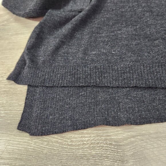 Eileen Fisher Petite Grey 100% Merino Wool Open Front Cardigan Women's Size PL - Picture 9 of 14